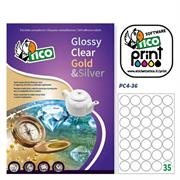 Poliestere adesivo PC4 trasparente 100fg A4 Ã˜36mm (35et/fg) las