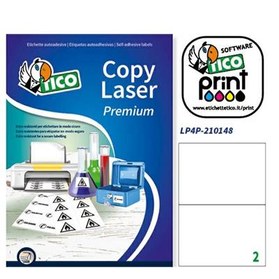 Poliestere adesivo LP4P bianco 70fg A4 210x148mm (2et/fg) laser
