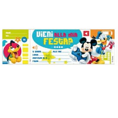 BLOCCHETTO 10 INVITI ALLA FESTA MICKEY DISNEY SADOCH