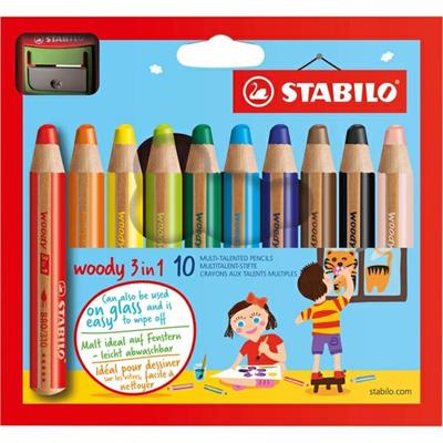 Astuccio 10 pastelli STABILO WOODY 3in1 + TEMPERINO