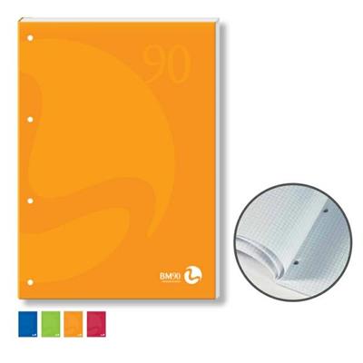 BLOCCO NOTES COLLATO lato lungo A4 4fori 90gr 50fg 4mm cop.250gr