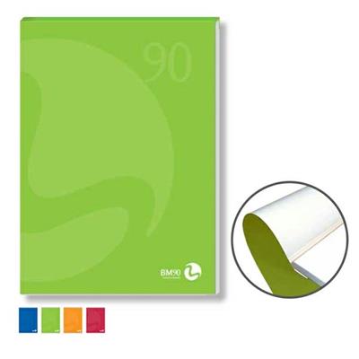BLOCCO NOTES COLLATO lato corto A4 90gr 80fg bianco copertina 25