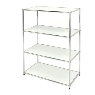 LIBRERIA 4 RIPIANI ACCIAIO/BIANCO 80x40cm - H120cm Easy System
