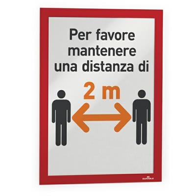 CORNICE MAGNETICA DURAFRAME A4 21X29,7cm ROSSO DURABLE