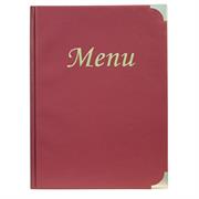 PORTA MENU' A4-31,5x24cm BORDEAUX in PVC BASIC con 4+2 BUSTE FIS