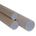 TUBO IN CARTONE AVANA doppio tappo trasparente 70cm diam 6cm