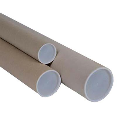 TUBO IN CARTONE AVANA doppio tappo trasparente 100cm H.10cm