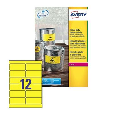 Poliestere adesivo L6107 giallo fluo 20fg A4 99,1x42,3mm (12et/f