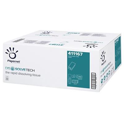 Pacco 250 asciugamani piegati a V goffrato a onda DissolveTech P