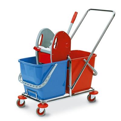 CARRELLO DUO DOPPIA VASCA 25+25LT con PRESSA In Factory