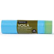 15 SACCHI RIFIUTI 50X60CM-30Lt 15Âµ AZZURRO c/maniglie VoilA'