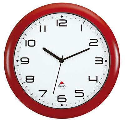 Orologio da parete Hornew diametro 30cm rosso Alba
