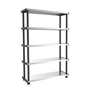 SCAFFALE PPL 5 RIPIANI METALLO 100x45cm GRIGIO/NERO TERRY
