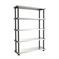 SCAFFALE PPL 5 RIPIANI METALLO 100x45cm GRIGIO/NERO TERRY