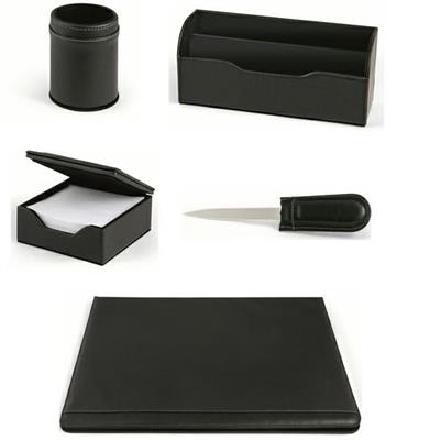 SET SCRIVANIA WILLIAM NERO SINTETICO 5 PEZZI NIJI