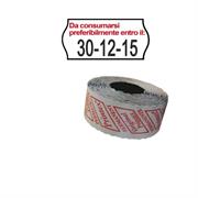 PACK 10 ROTOLI 1000 ETICH. 26x12mm ONDA Da consumarsi... BIANCO