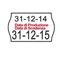 PACK 10 ROTOLI 1000 ETICH. 26x16mm ONDA data produz... BIANCO P