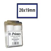 PACK 10 ROTOLI 600 ETICH. 26x19mm BIANCO REMOV. CORNICE BLU Prin