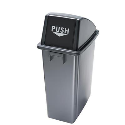 CONTENITORE Office 60Lt + COPERCHIO NERO Pushper RIFIUTO SECCO