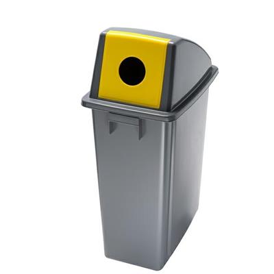 CONTENITORE Office 60Lt + COPERCHIO GIALLO con FORO per BOTTIGLI