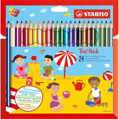 Stabilo trio maxi colori a matita 24pz con temperino