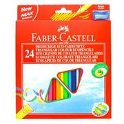 ASTUCCIO 24 PASTELLI COLORATI TRIANGOLARI ECO + TEMPERINO FABER