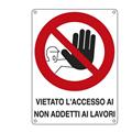 Cartello alluminio 27x37cm Vietato accesso non addetti ai lavor