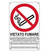 Cartello in alluminio Pubblicentro 27x43 vietato fumare con legg