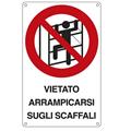 CARTELLO ALLUMINIO 16,6x26,2cm 'E' VIETATO ARRAMPICARSI SUGLI SC