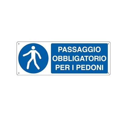 CARTELLO ALLUMINIO 35x12,5cm 'PASSAGGIO OBBLIGATORIO PER I PEDON