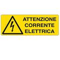 CARTELLO ALLUMINIO 35x12,5cm 'ATTENZIONE CORRENTE ELETTRICA'