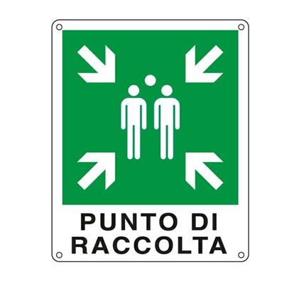 Cartello alluminio punto di raccolta 25x31