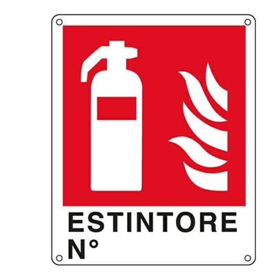 Cartello alluminio 25x31 Estintore N°