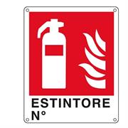 Cartello alluminio 25x31 Estintore N°
