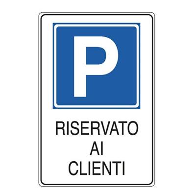 Cartello alluminio parcheggio riservato clienti 30x20