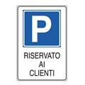 Cartello alluminio parcheggio riservato clienti 30x20
