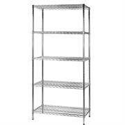 SCAFFALE 5 RIPIANI IN ACCIAIO CROMATO 60x90cm - H200cm ARCHIMEDE