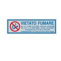TARGHETTA ADESIVA 165x50mm VIETATO FUMARE con normativa