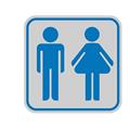 TARGHETTA ADESIVA 82x82mm con PITTOGRAMMA TOILETTE UOMO/DONNA