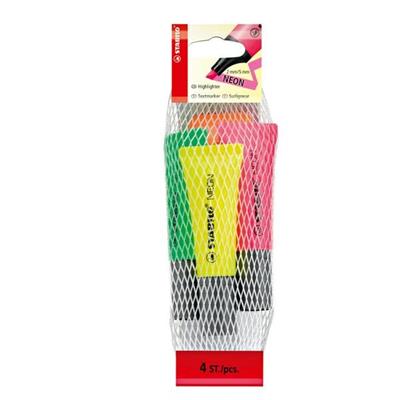 Evidenziatore STABILO neon retina 4 pezzi colori assortiti