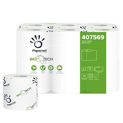 Pacco 12RT carta igienica classica 2veli 18,2mt 165 strappi BioT