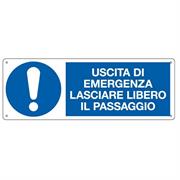 CARTELLO ALLUMINIO 35x12,5cm 'Uscita di emergenza lasciare liber