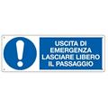 CARTELLO ALLUMINIO 35x12,5cm 'Uscita di emergenza lasciare liber