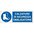 CARTELLO ALLUMINIO 35x12,5cm 'Calzatura di sicurezza obbligatori
