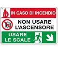 CARTELLO ALLUMINIO 30x20cm 'In caso di incendio non usare l'asce