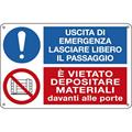 CARTELLO ALLUMINIO 30x20cm 'Uscita di emergenza.../Vietato depos