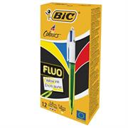 Penna sfera scatto BIC 4 colori FLUO nero/blu/rosso/giallo Fluo