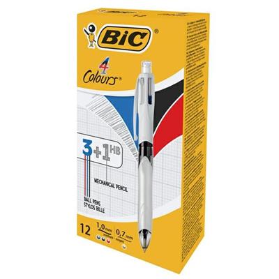 Penna sfera scatto bic MULTIFUNZIONE 3 colori + mina 0.7 HB