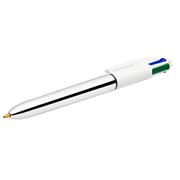 Penna sfera scatto bic 4 colori 1.0mm shine silver