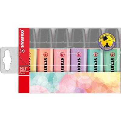 Astuccio 6 stabilo boss evidenziatori ORIGINAL PASTEL